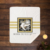 Gold Schwarz-weiß Ice Skaten Sherpadecke