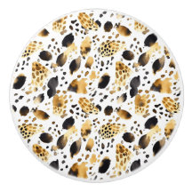 Gold Schwarz-weiß Leopard Print