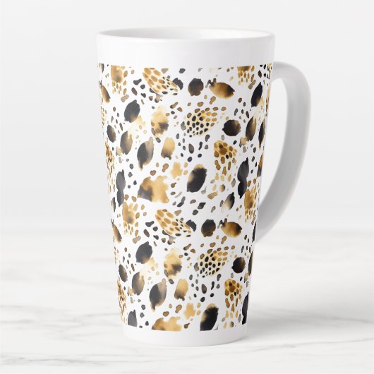 Gold Schwarz-weiß Leopard Print Milchtasse (Rechte Ecke)