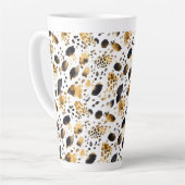 Gold Schwarz-weiß Leopard Print Milchtasse (Linke Ecke)