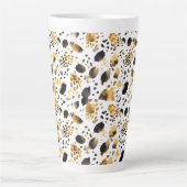 Gold Schwarz-weiß Leopard Print Milchtasse (Vorderseite)