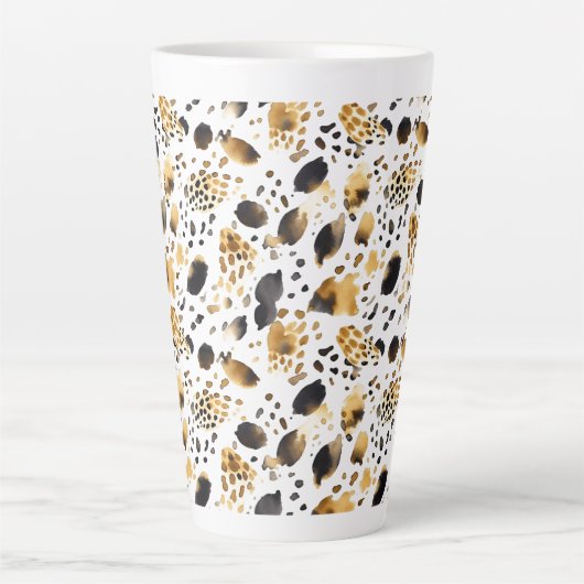 Gold Schwarz-weiß Leopard Print Milchtasse (Vorderseite)