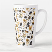 Gold Schwarz-weiß Leopard Print Milchtasse (Rechts)