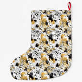 Gold Schwarz-weiß Leopards Großer Weihnachtsstrumpf (Rückseite)