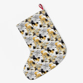 Gold Schwarz-weiß Leopards Großer Weihnachtsstrumpf (Rückseite (Hängend))