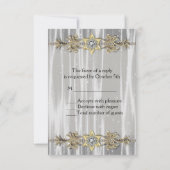 Gold Schwarz-weiß Masquerade Party UAWG RSVP Karte (Rückseite)