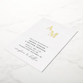 Gold Schwarz-Weiß-Minimalistische Hochzeit + Detai Folieneinladung (Gedreht)