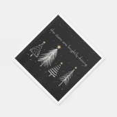 Gold, Schwarz, Weiß Moderne Weihnachtsbaumstars Serviette (Ecke)
