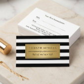 Gold Schwarz-weiß Stripes Erinnerung Eintrittskart Terminkarte