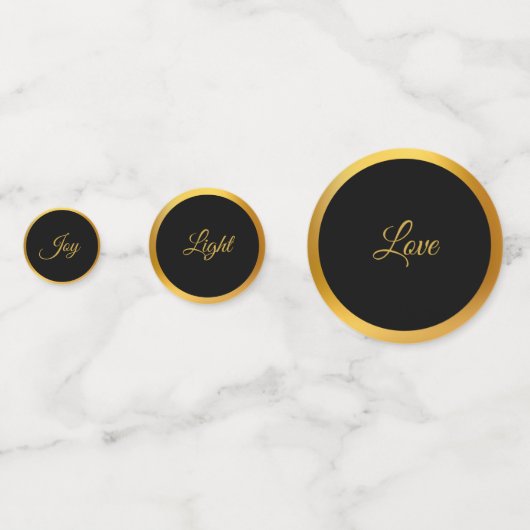 Gold Schwarz-weiß Table Confetti Konfetti (Vorderseiten)