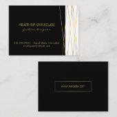 Gold Schwarz/Weiß Visitenkarte (Vorne/Hinten)