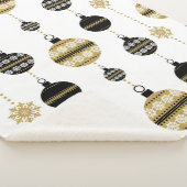 Gold/Schwarz/Weiß Weihnachtsmuster Sherpadecke (3/4)