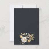 Gold Schwarz-weiße Blume Probe Dinner Einladung (Rückseite)