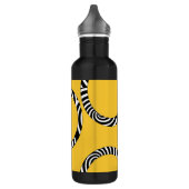 Gold Schwarz-weiße Streifen und Kreise Trinkflasche (Links)