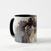 Gold Schwarz-weißer Marmor Hübsch Tasse (Vorderseite Links)
