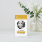 Gold | Schwarz-weißer QR-Code für modernes Foto Visitenkarte (Stehend Vorderseite)