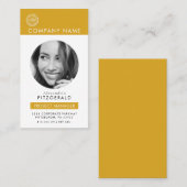 Gold | Schwarz-weißer QR-Code für modernes Foto Visitenkarte (Vorne/Hinten)