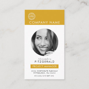 Gold Schwarz-weißer QR-Code für modernes Foto Visitenkarte