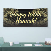 Gold/schwarze Bokeh 100. Banner (Messe)