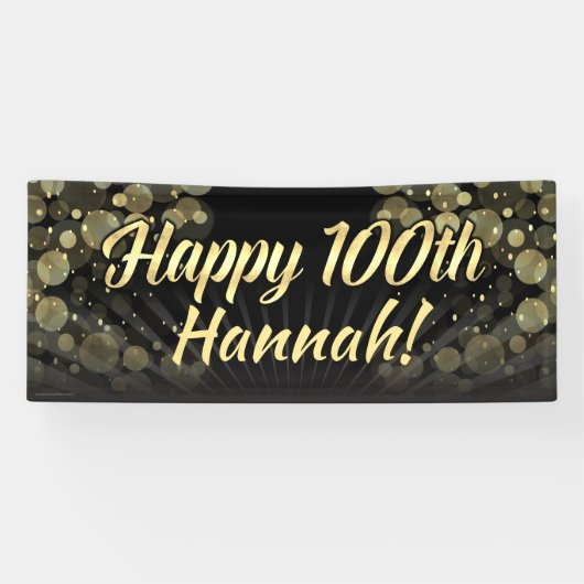 Gold/schwarze Bokeh 100. Banner (Horizontal)