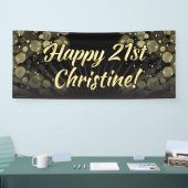 Gold/schwarze Bokeh 21. Banner (Messe)