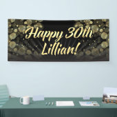 Gold/schwarze Bokeh 30. Banner (Messe)