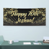 Gold/schwarze Bokeh 70. Banner (Messe)