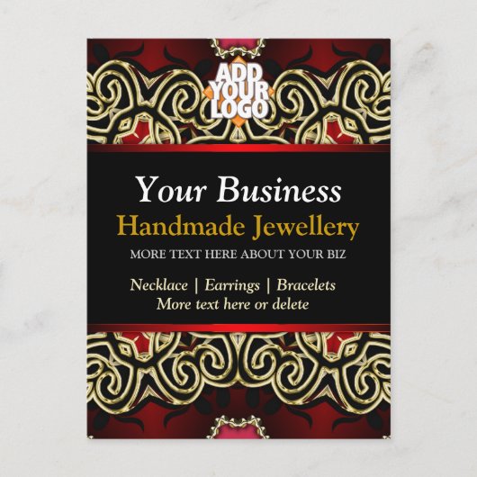 Gold+Schwarze dekorative Schmuckstücke Postkarte (Vorderseite)