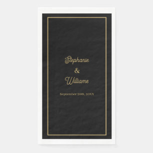 Gold Schwarze Elegante Name Einfache Minimale Hoch Serviette
