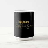 Gold schwarze Farbe elegant moderne minimalistisch Kaffeetasse (Mittel)