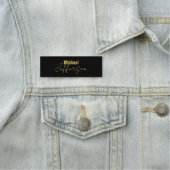 Gold schwarze Farbe elegant moderne minimalistisch Namensschild (Beispiel)