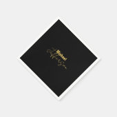 Gold schwarze Farbe elegant moderne minimalistisch Serviette (Ecke)