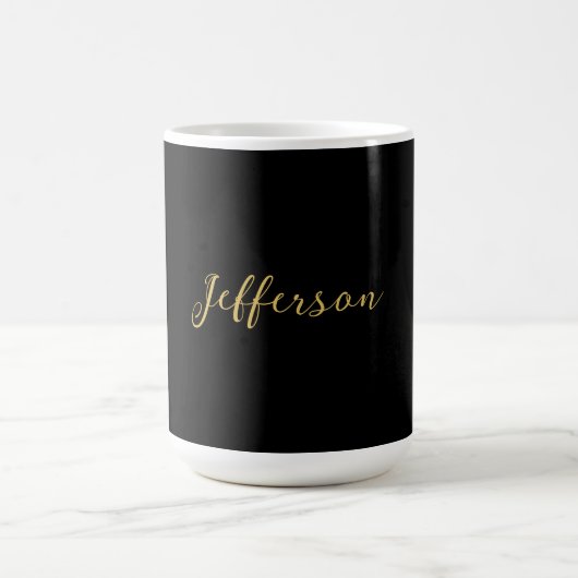 Gold schwarze Farbe elegante moderne minimalistisc Kaffeetasse (Mittel)