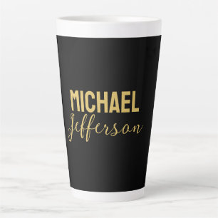 Gold schwarze Farbe elegante moderne minimalistisc Milchtasse