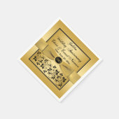 Gold, Schwarze Flora Golden Jubiläum Napkins Serviette (Ecke)