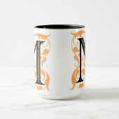 Gold & Schwarze Flora "M" - Tasse (Zentrum)