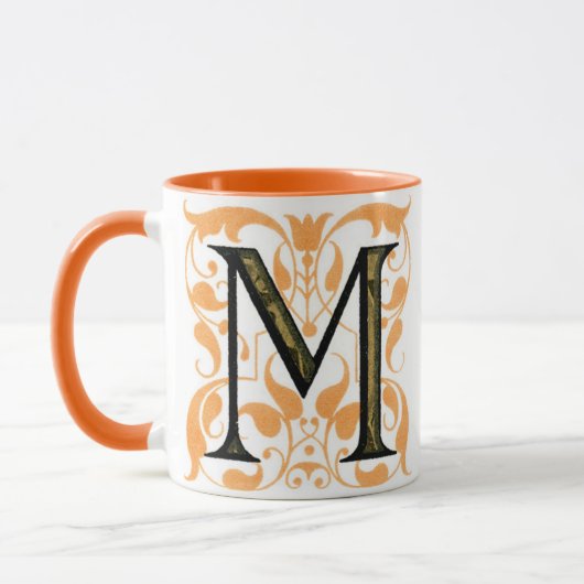 Gold & Schwarze Flora "M" - Tasse (Links)