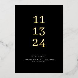 Gold schwarze formelle minimalistische Hochzeit Sp Folieneinladung