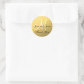 Gold Schwarze Gastgeschenk Hochzeit Sticker (Tasche)