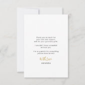 Gold schwarze Graduierung einfache Skript vielen D Dankeskarte (Rückseite)