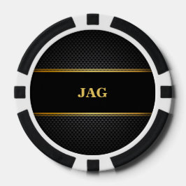 Gold-Schwarze klassische monogrammierte Brautjungf Pokerchips