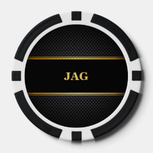 Gold-Schwarze klassische monogrammierte Brautjungf Pokerchips