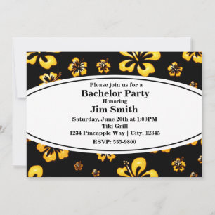Gold-Schwarze Retro-Blumenmuster-Schwarze Einladun Einladung