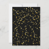 Gold Schwarze Weihnachtshochzeit Save the Date Einladung (Rückseite)