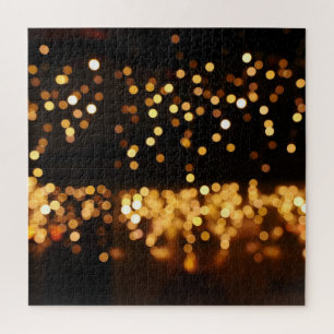 Gold Schwarzer Glitter: Abstrakter unscharfer Hint Puzzle