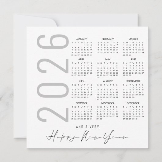 Gold Schwarzer Tree 2026 Kalender Frohe Weihnachte Mitteilungskarte (Rückseite)