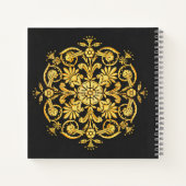 Gold-Schwarzes Blumenmuster Notizblock (Rückseite)