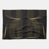 Gold, Schwarzes, elegante, coole, einzigartige Geschirrtuch (Horizontal)