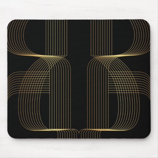 Gold, Schwarzes, elegante, coole, einzigartige Mousepad (Vorne)