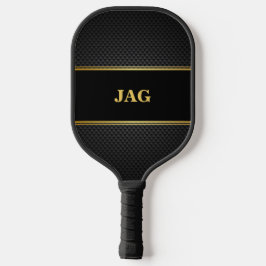 Gold-Schwarzes Faux-Karbon-Monogramm-Pickleball-Sc Pickleball Schläger